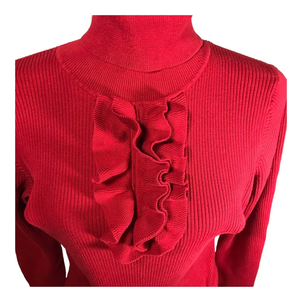 Talbots Ruffle Ribbed Sweater - Picture 8 of 9